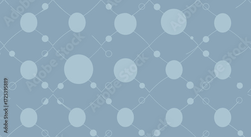 A dynamic composition of interconnected geometric shapes, including polygons and circles, forming a minimalist and abstract seamless background in a clean Flat Design style. 