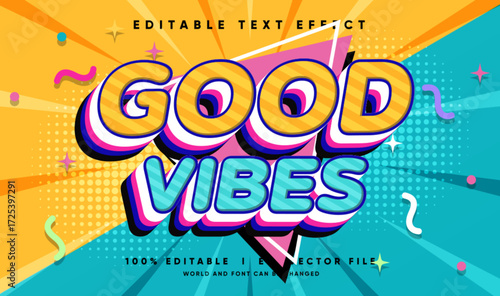good vibes vector text effect with modern style