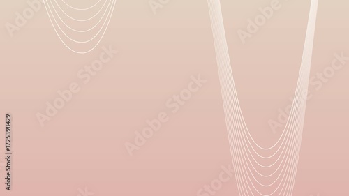 Abstract background with curved, flowing white lines on a gradient of light pink and beige.