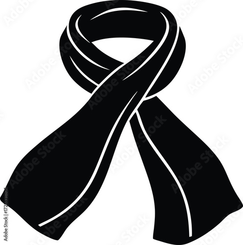 winter scarf vector, apparel silhouette illustration 
