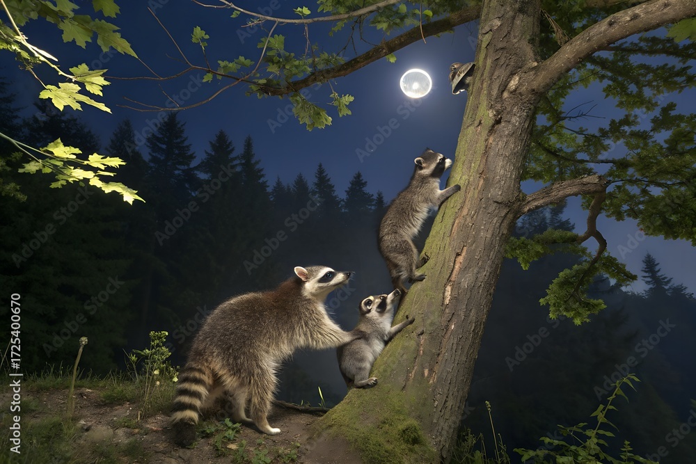 Obraz premium raccoons