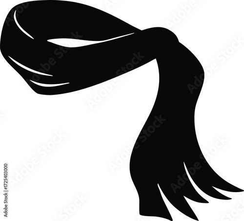 scarf silhouette vector, neckwear illustration art