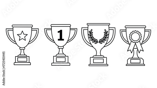 Awards and Trophies Displayed in a Minimalist Setting for Achievement Recognition