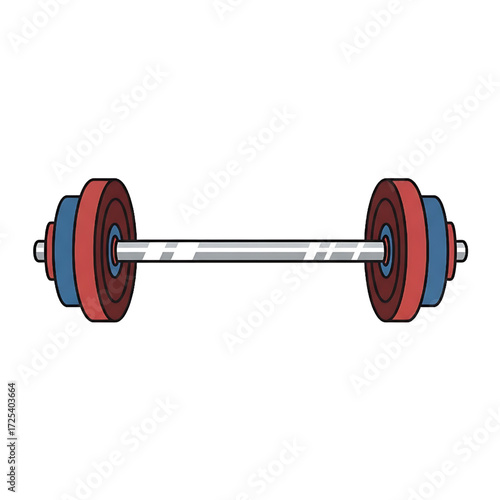 Colorful Barbell Weightlifting Equipment for Fitness and Gym Workout