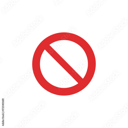 Forbidden, Prohibited sign icon logo flat vector design