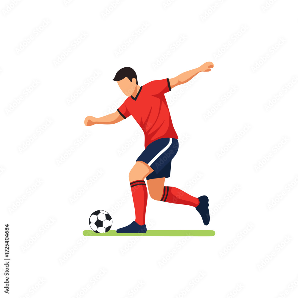 Obraz premium Soccer player running icon logo flat vector design