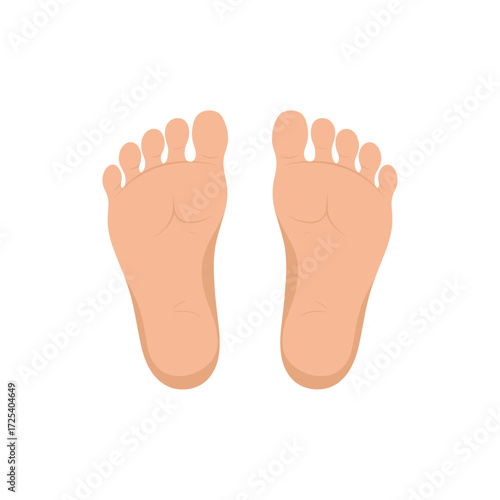 Human feet icon logo flat vector design