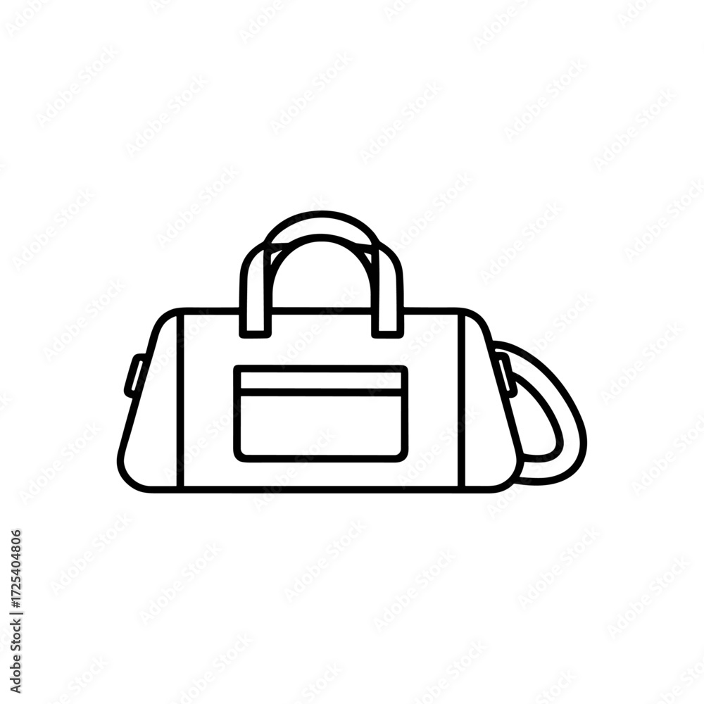 Fototapeta premium Tour bag, Clothing bag linear icon logo flat vector design
