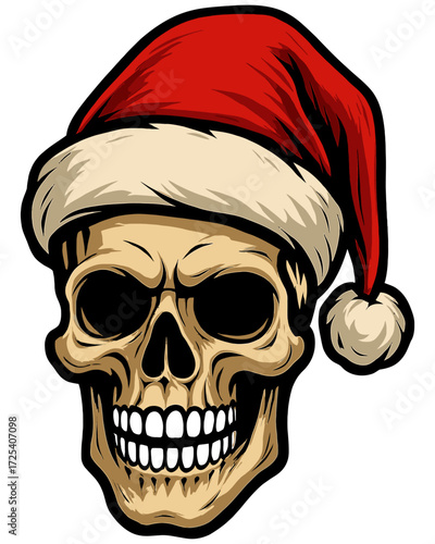 Skull Wearing Santa Hat