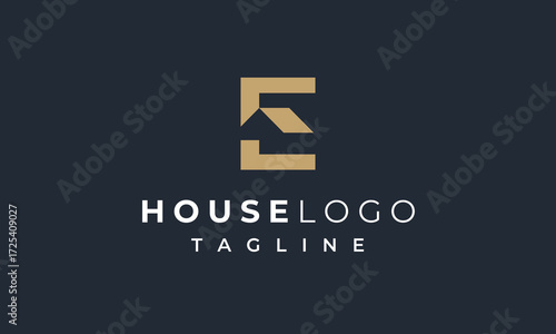 Modern Letter E House Logo – Real Estate and Construction Design Template
