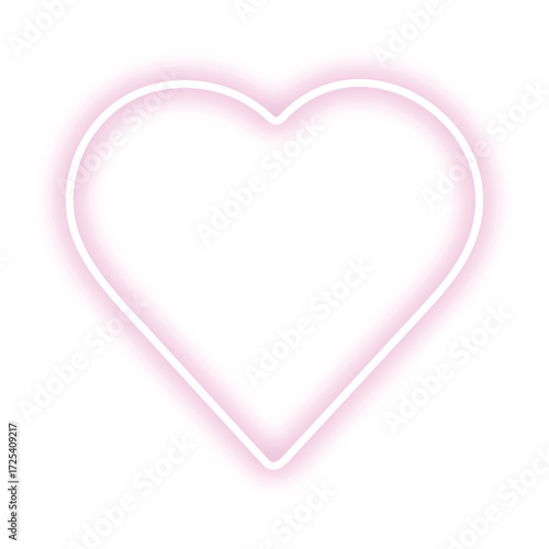 Glowing Neon Heart: A vivid neon heart shines brightly, its radiant form symbolizing affection, love, and warmth. A graphic representation of the universal symbol of love.