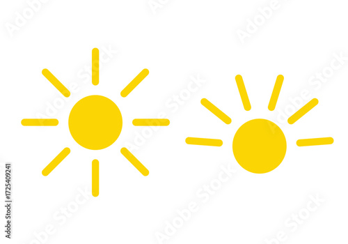 Radiant Sun: Two sunny cartoon suns. Capturing the sunny and positivity