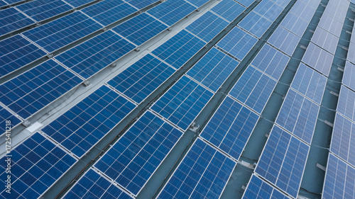 Expansive solar panel array captures clean energy, powering a sustainable future with advanced technology and environmental commitment.