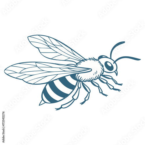 Flying Honey Bee Insect Nature Graphic Design Illustration
