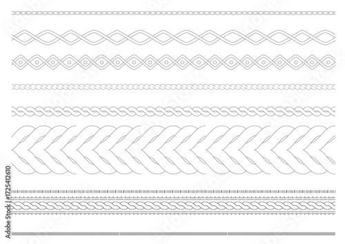 20 Knit Brush Details Templates Fashion Technical Drawing Illustrations