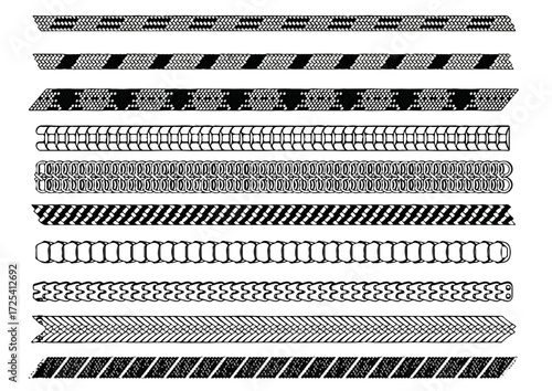10 Cord Pattern Templates Fashion Technical Drawing Illustrations