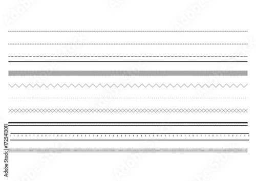 11 Stitch Brush Templates Fashion Technical Drawing Illustrations