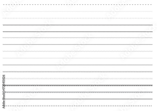 16 Stitch Brush Templates Fashion Technical Drawing Illustrations