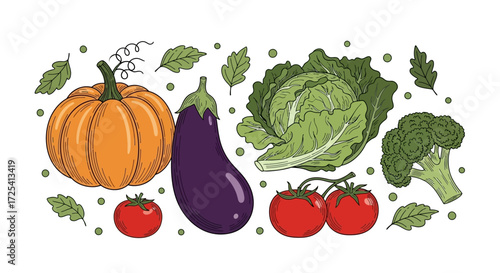 Fresh Hand-Drawn Vegetable Collection Illustration