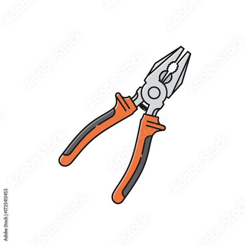 Versatile Combination Plier Vector Icon Essential Hand Tool for Gripping, Cutting, and Bending Wires in DIY and Professional Tasks