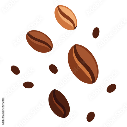 Roasted Coffee Bean Element Graphic Design Illustration Art
