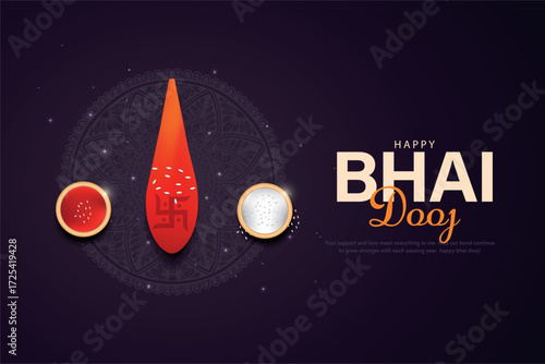 Happy Bhai dooj Indian festival greeting card. Creative vector illustration design.