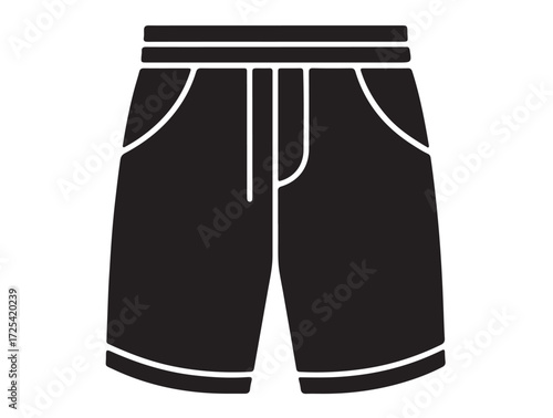 Shorts icon in silhouette modern style by advance white background.