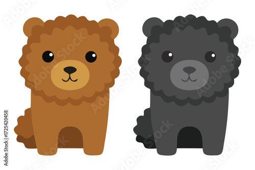 Needle felted animals, soft sculptures in Various Colors, bear, teddy bear, vector, kawaii, adorable, friendly, playful, pet, toy, drawing, illustration
