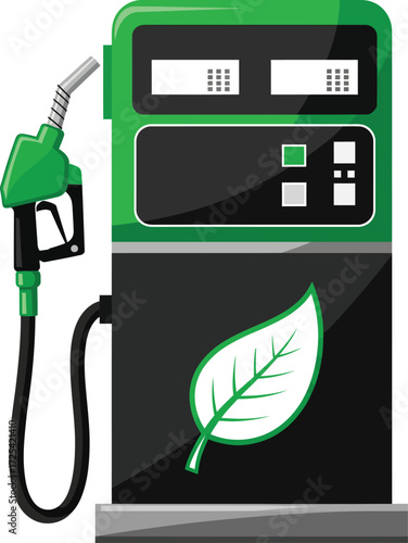 Sustainable fueling station offering an earth friendly alternative in bright green and black design