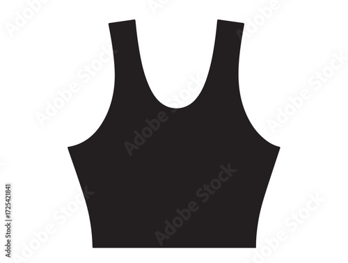Sleeve less icon in silhouette modern style by advance white background.