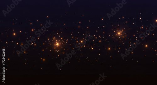 Abstract background of glowing orange sparks against a dark night sky