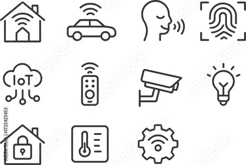 Exploring modern technology symbols related to smart home and autonomous systems