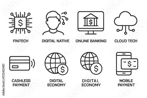 Exploring the rise of financial technology concepts including online banking, digital payments, and cloud services