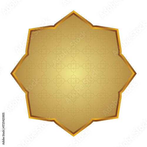 Luxury Golden Islamic Frame for Names with Golden Border