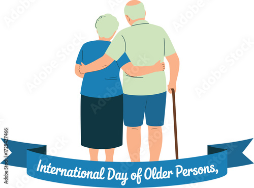 Loving elderly couple embracing with warmth and support, celebrating companionship