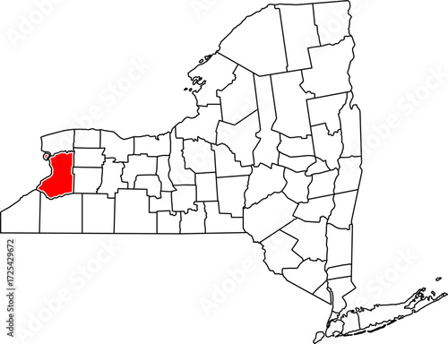 A detailed vector map of Erie County in New York State, USA. Perfect for data visualization, urban demographic studies, and presentations.

