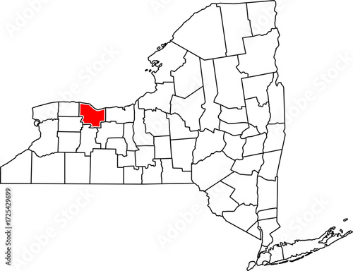 A detailed vector map of Monroe County in New York State, USA. Perfect for data visualization, presentations, and urban demographic studies.

