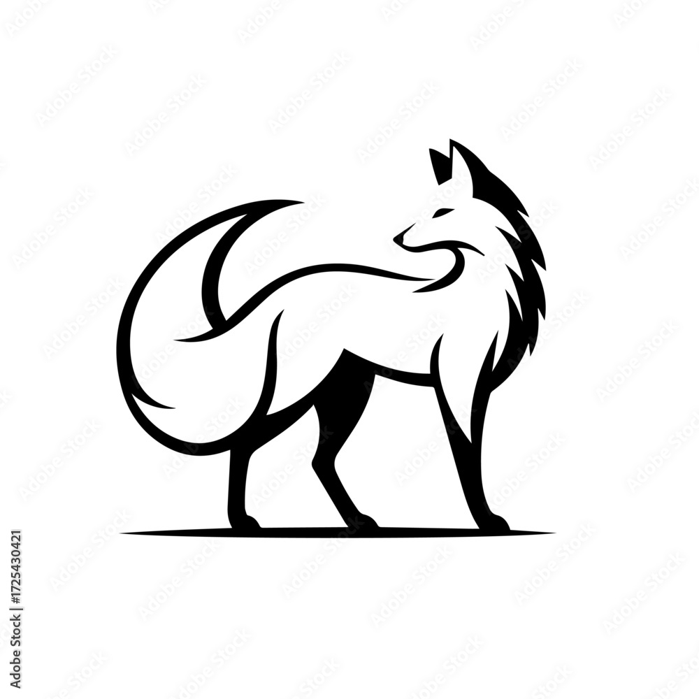 Fototapeta premium Elegant Fox Vector Illustration – Wild Forest Animal Design