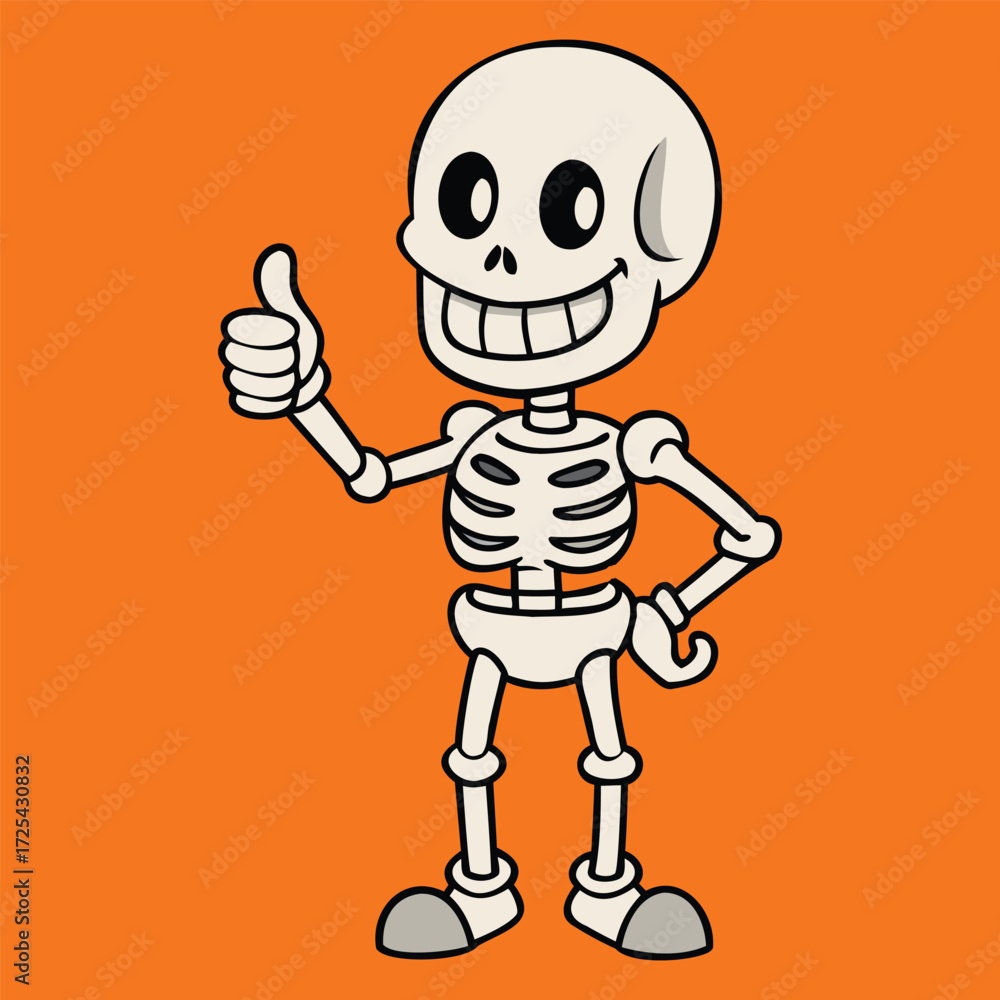 Obraz premium Dancing Human Skeleton Illustration