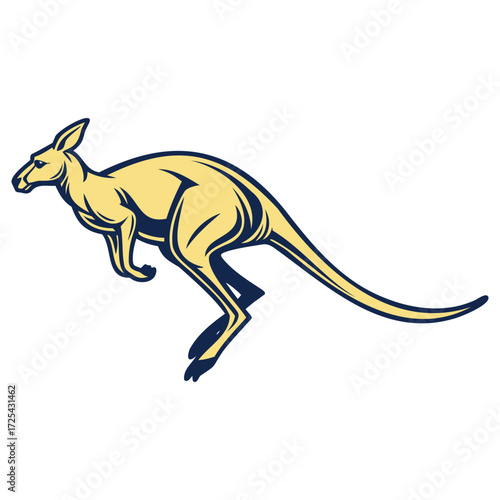 Kangaroo Jumping Animal Wildlife Graphic Design Illustration