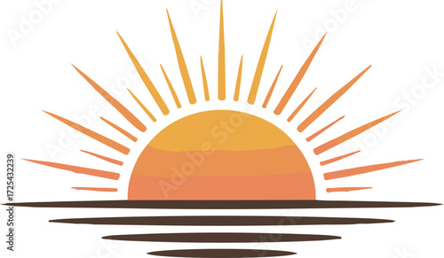 A sunrise vector art illustration