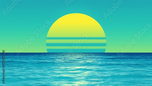 Contemporary Oversized Typography Graphic Design for Summer Branding with Beach Sunset Gradient