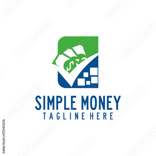 Cash Money Simple Logo Design Template Digital Payment Investing Finance Illustration