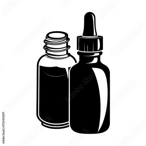 Transparent glass bottles featuring a dropper, suitable for storing serum or oil, are often used as cosmetic flasks or vials to hold organic aroma essences and anti-aging collagen for beauty care