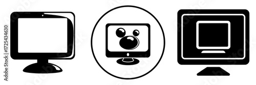 The simplest of images is shown on a tv or computer screen, set within a frame, as a modern cartoon icon in isolation