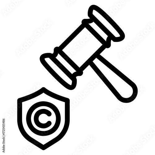 copyright law Line Icon