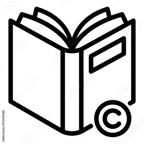 copyright bool Line Icon