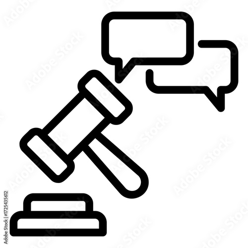 legal debate Line Icon