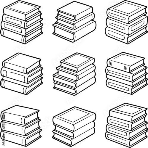 stack of books isolated