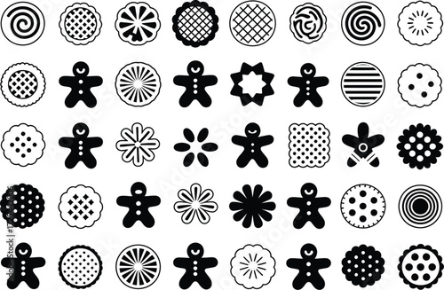 Cookie cutter designs gingerbread man shapes vector graphics